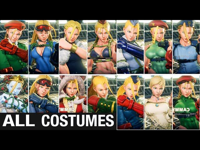 CAMMY All SKINS Costumes Street Fighter 5 - SFV