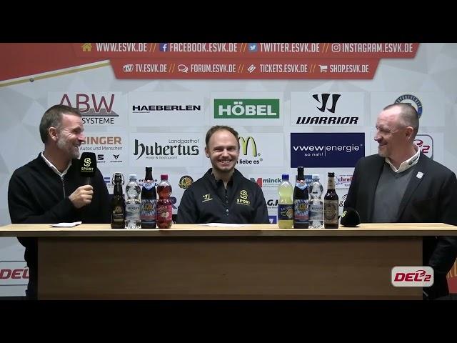 Pressekonferenz zum Spiel ESV Kaufbeuren vs. Selber Wölfe