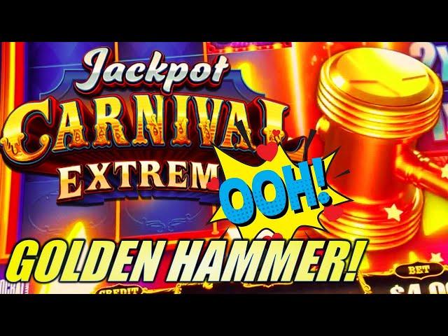 NEW! JACKPOT CARNIVAL EXTREME! OOH! A GOLDEN HAMMER!! Slot Machine (Aristocrat)