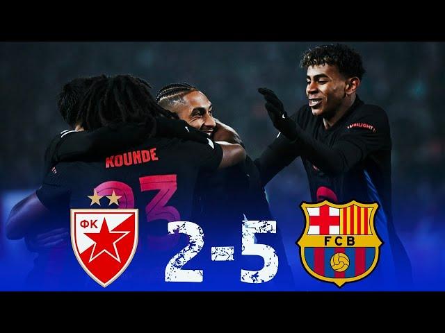 Red Star Belgrade 2-5 FC Barcelona: Kounde’s 3 Assist, Lewandowski Brace & Raphinha’s Goal