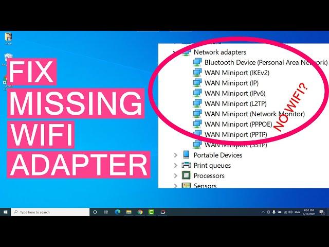 How To Fix Wireless Adapter Missing In Windows 10 | Get WiFi Adapter Back