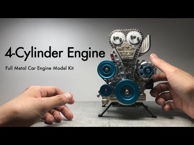 Building a 4-Cylinder Engine Model Kit - Full Metal Car Engine Model Kit