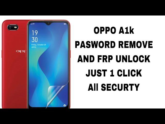 OPPO A1k  HOW TO RESET PASSWORD AND FRP REMOVE WITH UNLOCK TOOL 2024