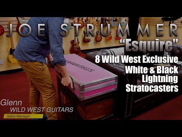 Unboxing Joe Strummer Esquire and 8 Wild West White/Black Lightning Stratocasters