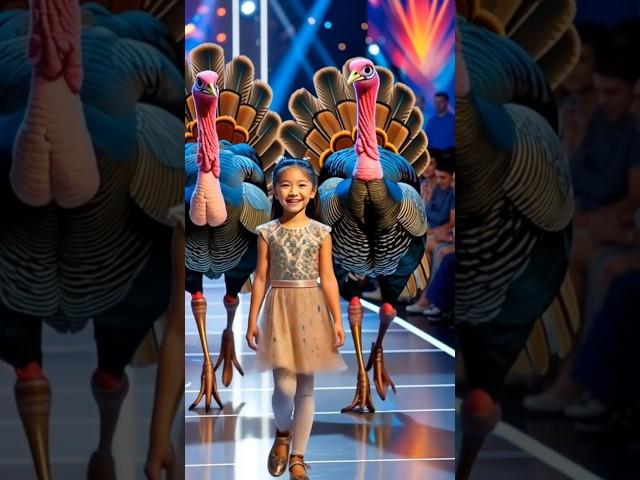 Two Big Turkey & Cute Baby Girl Stage Show On AGT  #agt #shorts #turkey