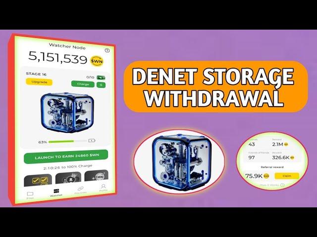 Mining Airdrop DENET storage withdraw | Free Airdrop %confirm | Earn 300$+ #denet #dawn