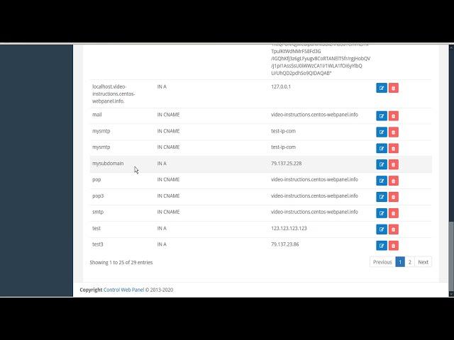 CWP - User Panel: DNS records tutorial