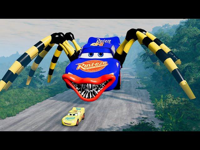 Epic escape from The Lightning McQueen Eater, Mack Robot Eater, Mater  Eater |BeamNG.Drive