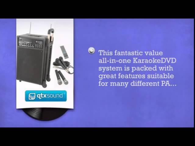 QTX Sound PPA 74 Portable DvdDigital Audio Karaoke System With VHF Radio   Microphones - DJkit.com