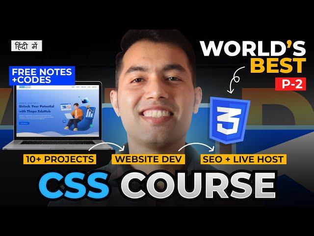 CSS Complete Tutorial in Hindi10+ Animated Projects + Mega Responsive Website | P-2