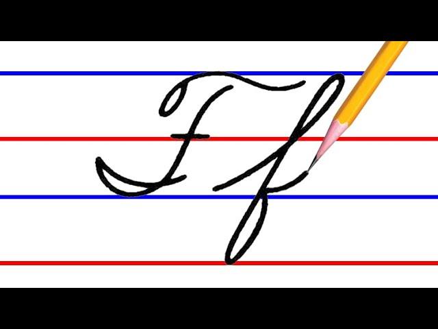 letter F, cursive handwriting practice