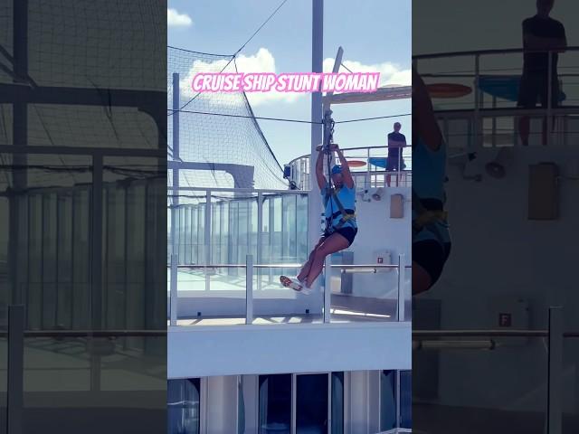 ️ Chasidy on a CRUISE SHIP ZIP LINE  #travel #shorts #cruise #allureoftheseas #zipline