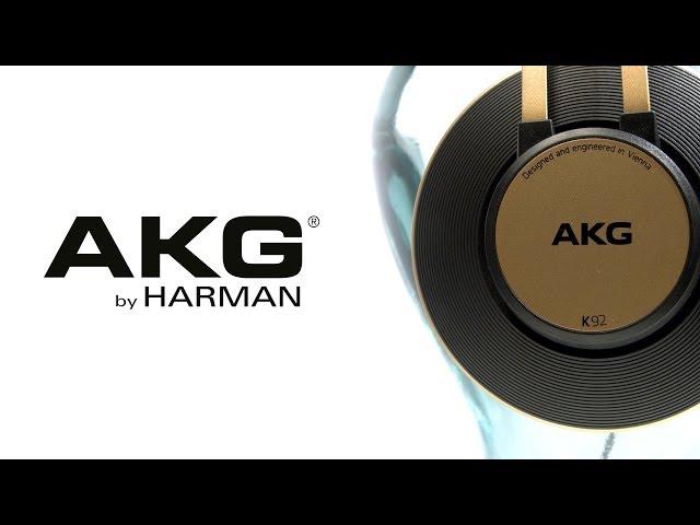 AKG K92 Closed Back Studio Headphones, Black/Gold | Gear4music