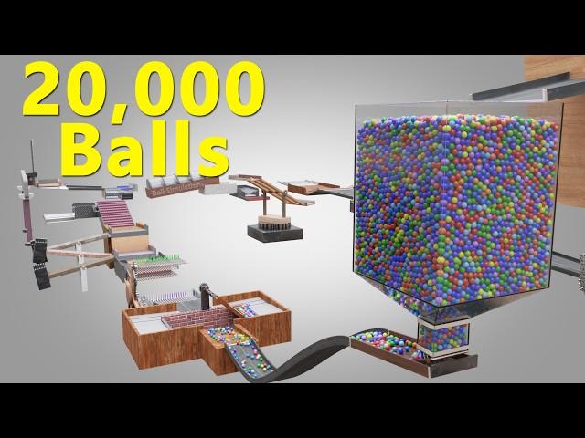 20,000 Colorful Balls Marble Run Loop animation V19