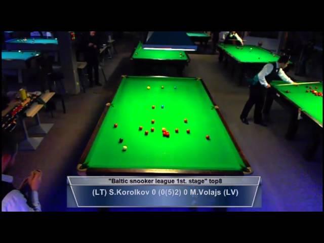 Baltic snooker league opening stage 2015 S.Korolkov VS M.Vol