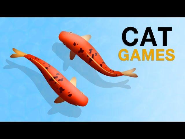 CAT GAMES : Catching Koi fish on the  Screen