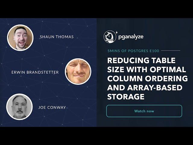 Reducing table size with optimal column ordering and array-based storage