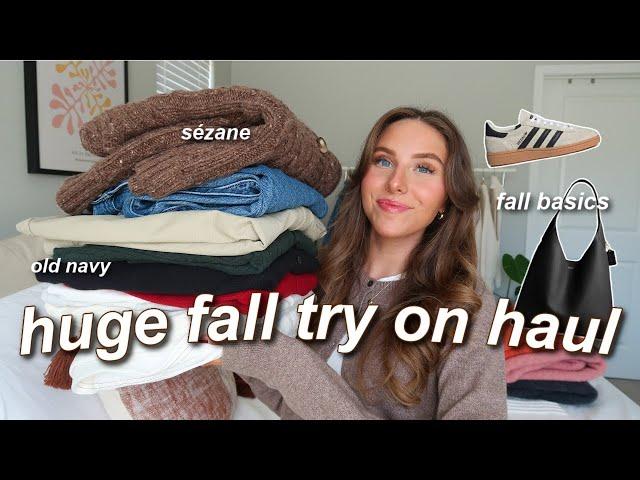 HUGE FALL TRY ON HAUL 2024  *fall basics* aritzia, brandy melville, sézane, old navy, & more!