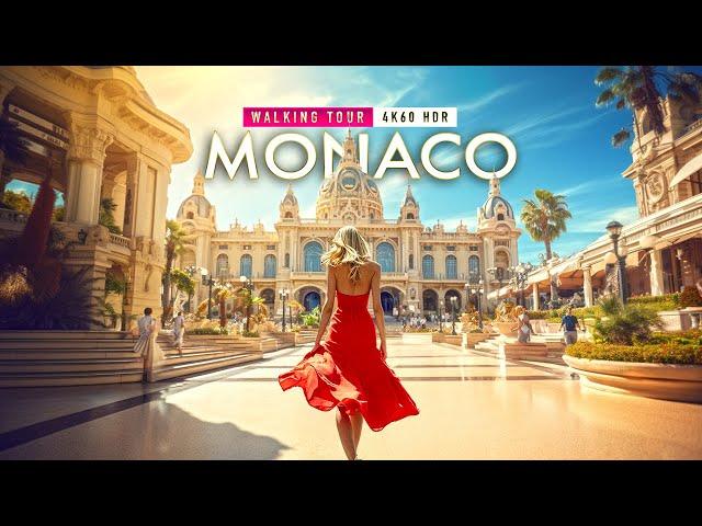 Monte Carlo, MONACO Walking tour 4K60 HDR | European Walking Tours