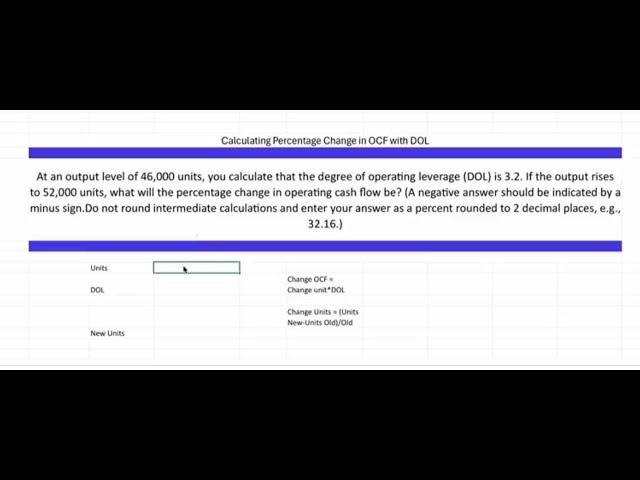 Calculating Percentage Change in OCF with DOL
