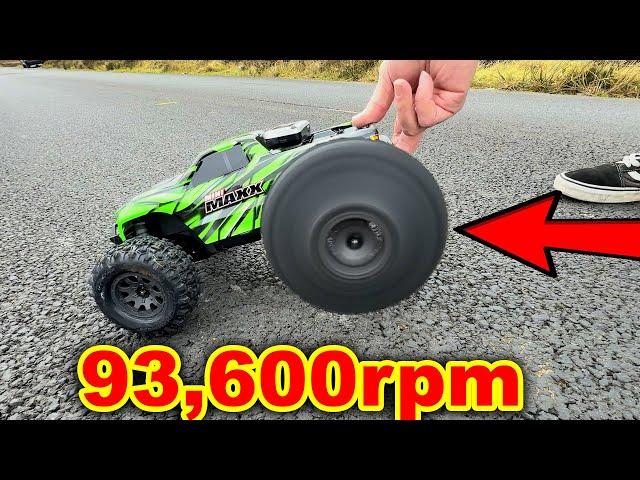 Traxxas Mini-Maxx RC Car gets OverVolted (4x power)