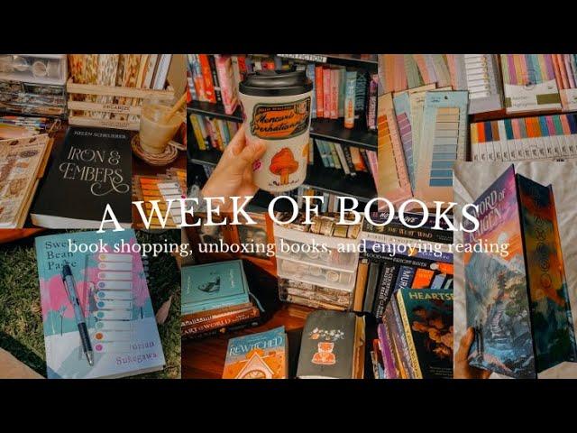 a week of books!  book shopping, unboxing books, and enjoying reading 