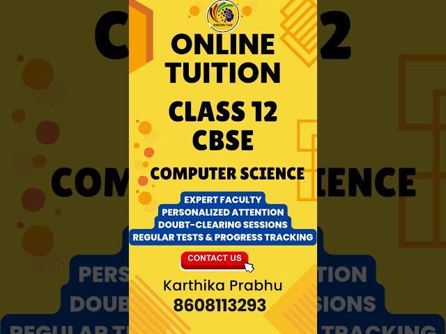 Online Computer Science Tuition for Class 12 CBSE #cbse #computersciencecourse #tuition #tutorial