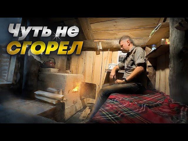 A DUGOUT in THE FOREST a year later - ALMOST BURNED DOWN | ANSWERS to QUESTIONS | CHICKEN KEBAB
