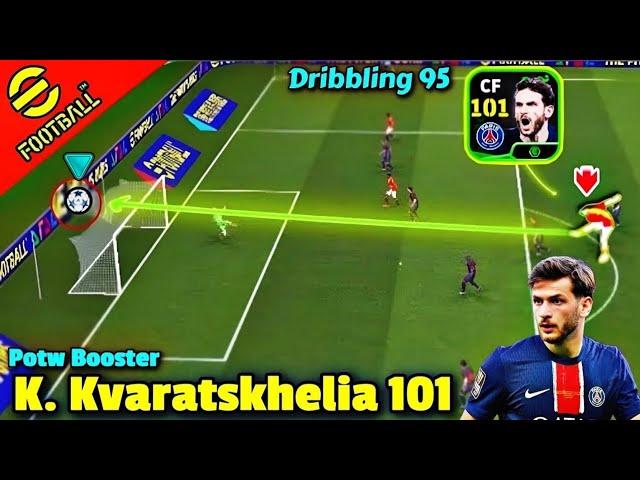 Review 101 K.Kvaratskhelia Potw Booster | CF Gameplay| eFootball 2025 Mobile