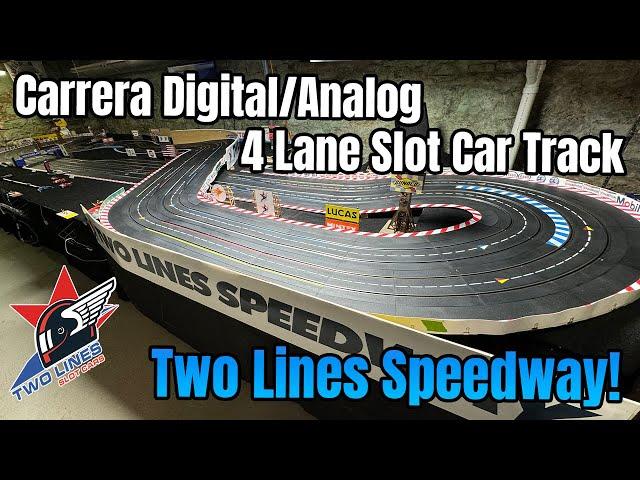 Carrera Digital/Analog 4 Lane Slot Car Track! Two Lines Speedway!