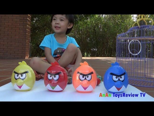 Angry Birds surprise eggs Unboxing and Hunting  AnAn ToysReview TV 