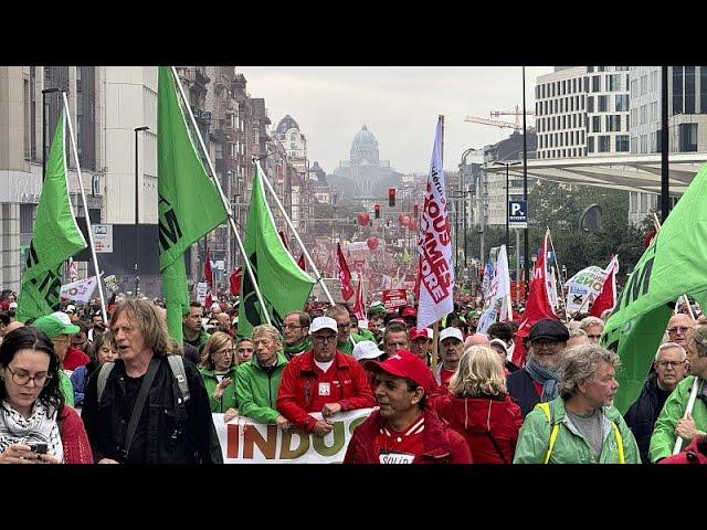 Thousands rally in Brussels to back Audi workers and call for EU industrial action