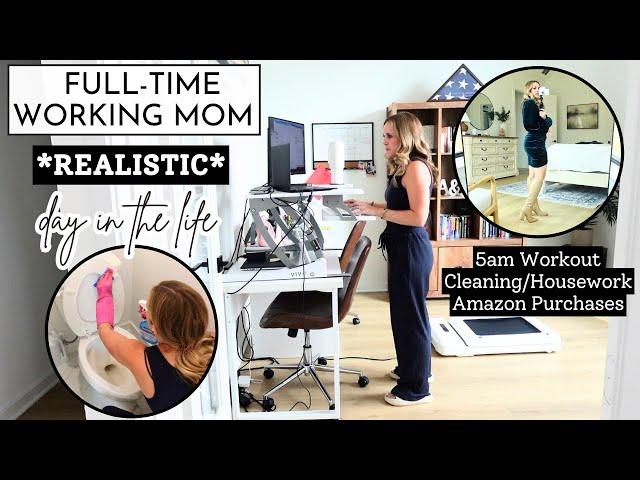 Realistic Working Mom Day in the Life | 5am Workout, Cleaning, Mini Amazon Haul | Amanda Fadul