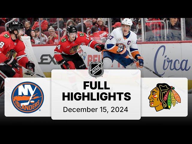 NHL Highlights | Islanders vs. Blackhawks | December 15, 2024