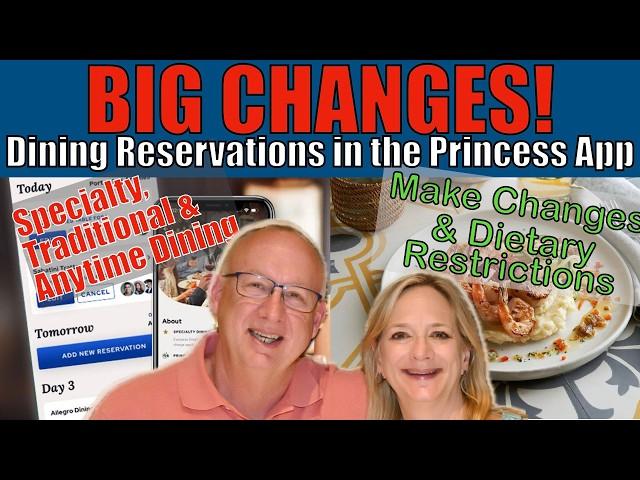 Updated: Making Princess Dining Reservations in the Princess App.  Traditional, Specialty & Anytime.