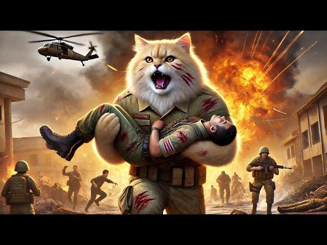 Brave Father Cat goes to War #cat #cute #ai #catlover #catvideos #cutecat #aiimages #aicat