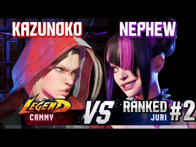 SF6 ▰ KAZUNOKO (Cammy) vs NEPHEW (#2 Ranked Juri) ▰ High Level Gameplay