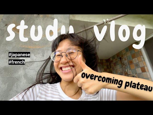 study Japanese & French with me, overcoming plateau, maintaining my language skills (STUDY VLOG)