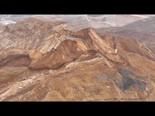 Drone video | Area in Turkey's Erzincan province where miners are trapped after landslide