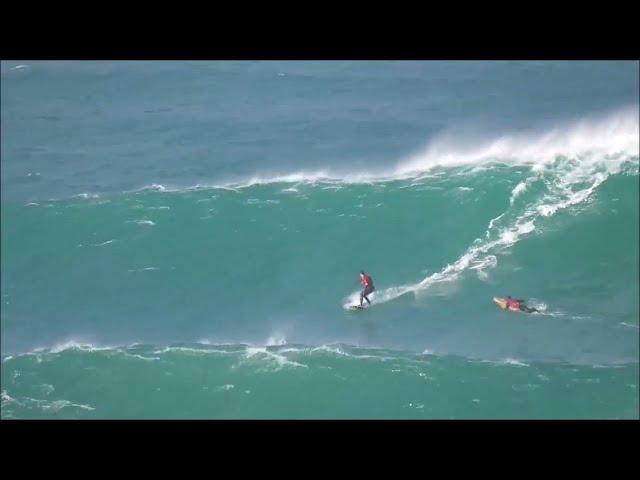 Surfing monster Cribbar Newquay 10 02 2024.