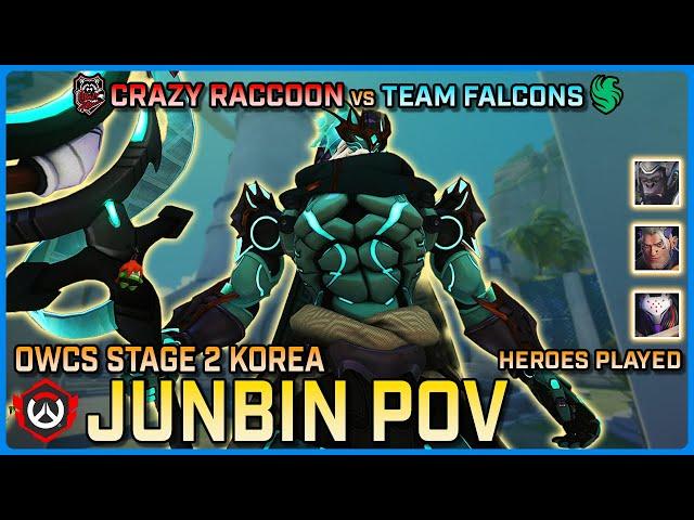 [ Junbin ] Crazy Raccoon vs Team Falcons | Playoffs | OWCS Korea Stage 2