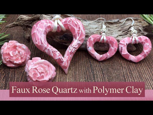 Easy Faux Rose Quartz with Polymer Clay - Create Stud Earrings and more