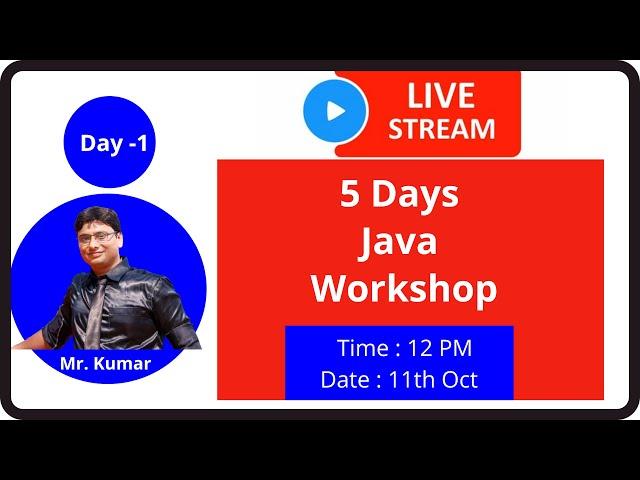 Java Workshop Day 1  By Kumar Sir | CNC WEB WORLD