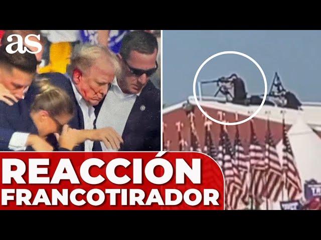 DONALD TRUMP: Reacción FRANCOTIRADOR del SERVICIO SECRETO tras el disparo: Apunta PRESUNTO TIRADOR