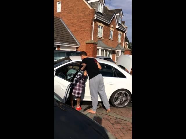 Super League Rugby stars Tim Smith and Kevin Locke filmed minutes after car crash