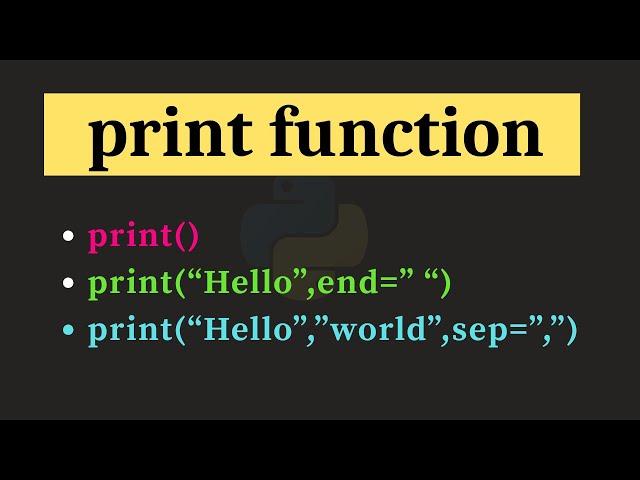 Print Function in Python Programming | Output Function