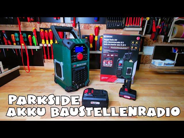 PARKSIDE® Akku-Baustellenradio PBRA 20-Li B2 20 V / 12 V oder Netzbetrieb