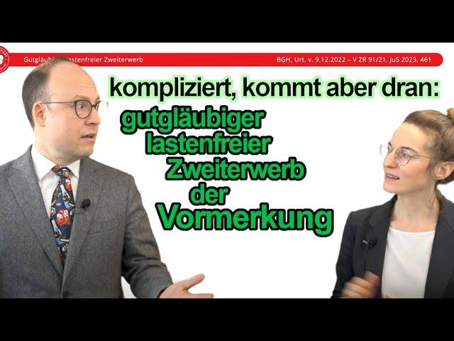 Gutgläubiger lastenfreier Zweiterwerb der Vormerkung