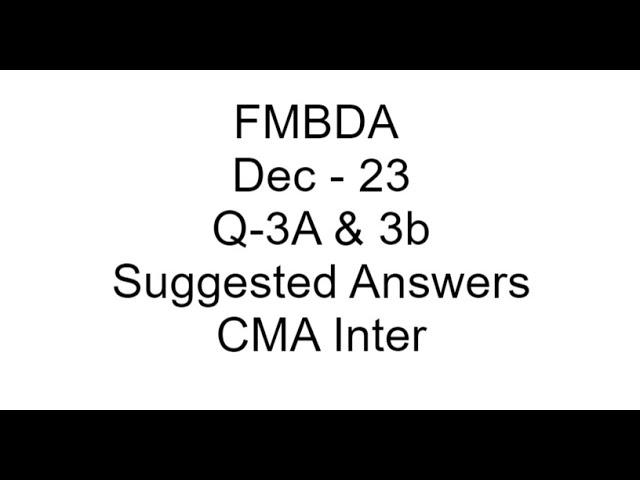 FMBDA - Suggested Answers - December 2023 _ Part 2 CMA Inter