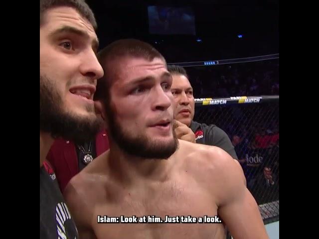 even in-between rounds Khabib vs Conor was intense!  #nocommentary